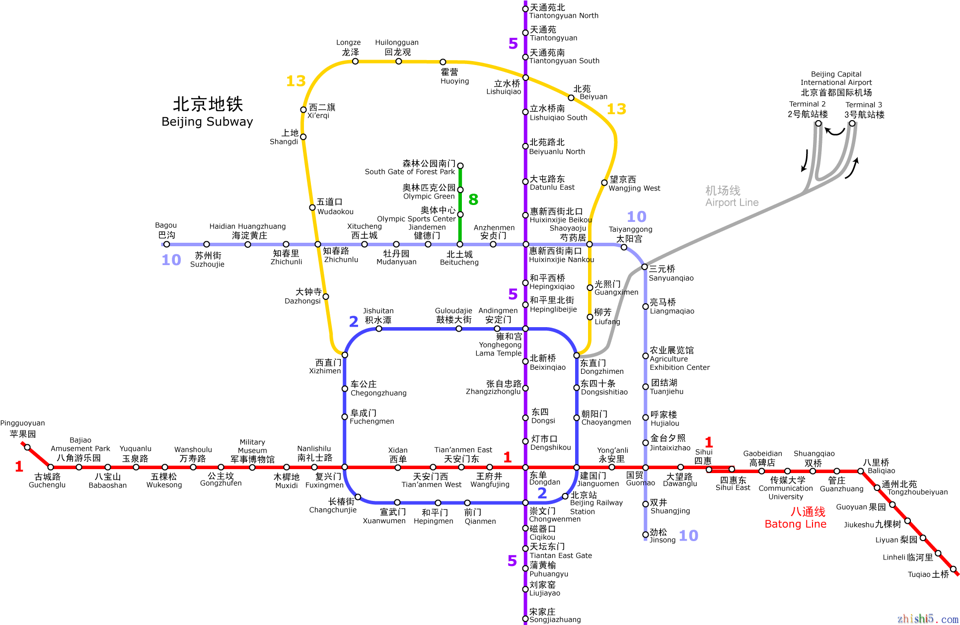 北京地铁图 – 北京地鐵圖 – Saoqke